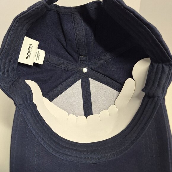 Cool Cat Lady Sonoma Womens Adjustable Baseball Cap Navy Embroidered 100% Cotton - Picture 8 of 9